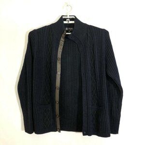 michel Klein mens sz 48 M L blue cardigan sweater